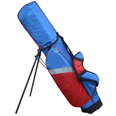 ACXZ Children's Golf Stand Bag with 5 Way Divisions, Golf Carrying Bag with Shoulder Strap, Hold 8-9 Clubs, Blue