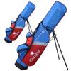 ACXZ Children's Golf Stand Bag with 5 Way Divisions, Golf Carrying Bag with Shoulder Strap, Hold 8-9 Clubs, Blue view 2