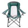 ARROWHEAD OUTDOOR Portable Folding Hybrid 2-in1 Camping Chair, Adjustable Recline, Vent, Padding, Cup Holder & Storage Pouch, Heavy-Duty, Oversize, Supports 300lbs, Includes Bag, Green (New) view 4