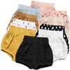 Toddler Girls Boys Shorts Bloomers Cotton Linen Shorts Floral Ruffle Bowknot Diaper Cover Summer Casual Outfits view 4
