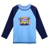 TFJH E Boys Long Sleeve Swimsuits 2PCS Rashguard Set UPF 50+ Surf Bathing Suit 5t 6t Blue Car Long 116/122 view 3
