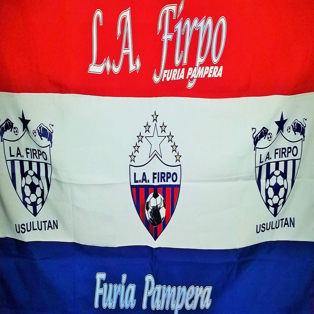 REAS Bandera de Firpo - El Salvador medidas - 1.45 MTS de Largo y 0.81 MTS de Alto; Bandera de Tu equipo de Futbol favorito del Pais Donde Tu Naciste - Tu Equipo Pampero - Usulutan