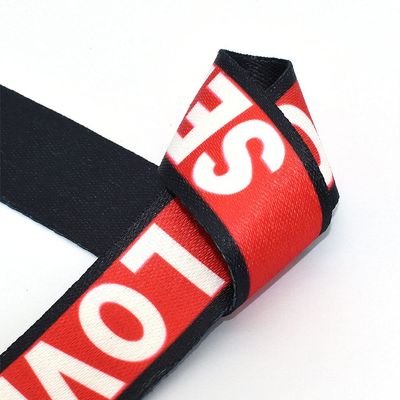 1.5'' Black Red Strapped Webbing Canvas Stripe Cotton Totes Belt Bag Purse Strap Dog Collar Webbing Lanyard Webbing Decoration by The Yards (3 Yards)