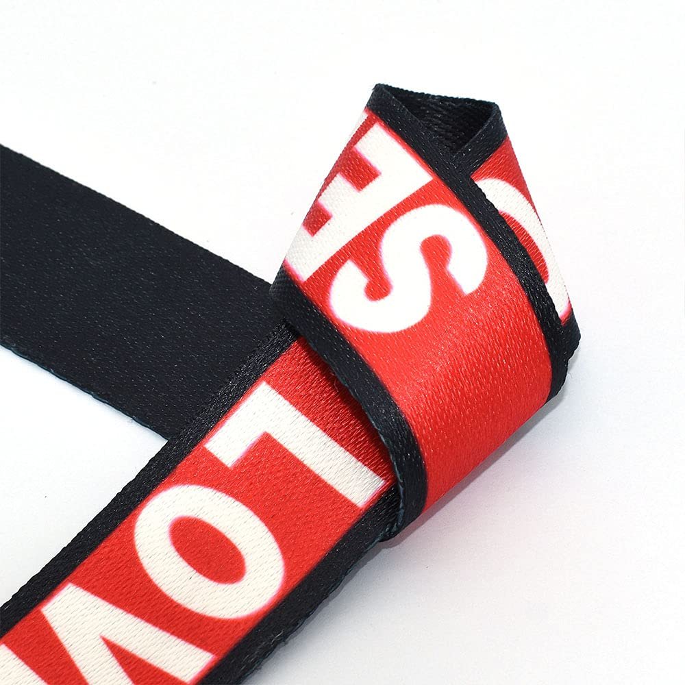 1.5'' Black Red Strapped Webbing Canvas Stripe Cotton Totes Belt Bag Purse Strap Dog Collar Webbing Lanyard Webbing Decoration by The Yards (3 Yards)
