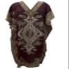 India G Women's Kaftan Dress Beach Cover Up Tribal Ethnic Print Plus Size V-Neck Loose Kimono Maxi Dress Brown, Large view 1