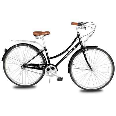 Tracer Osaka Hybrid Bikes for Women,Steel Frame, Inter 3 Speed, 700c Wheels,Brown Seat Brown Grips,City Bike,Comfort Bike,Commuter Bike,Womens Bike,Black