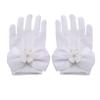 GOMYIE Flower Girl Gloves White Lace Short Princess Gloves With Flower Bow Shape For Wedding view 1
