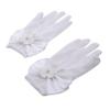 GOMYIE Flower Girl Gloves White Lace Short Princess Gloves With Flower Bow Shape For Wedding view 2