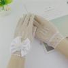 GOMYIE Flower Girl Gloves White Lace Short Princess Gloves With Flower Bow Shape For Wedding view 4
