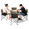 Camping Table Chairs Outdoor Folding Table and Chair Set, Aluminum Alloy Roll Table Top, Suitable for Balcony Garden Fishing Camping Picnic Table (Color : Package 4) view 3