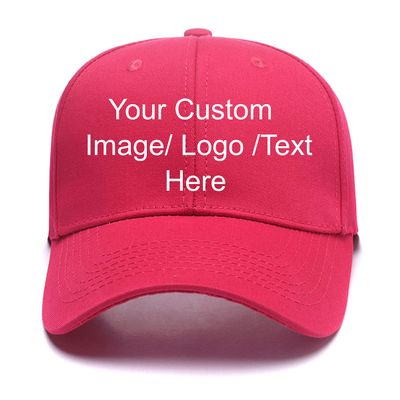 Custom Baseball Cap for Men Women - Personalized Hat Text/Logo/Image, Customized Adjustable Trucker Caps Casual Sun Peak Hat Travel & Gifts Rose Red