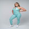 Ultra Fit Wear Women's Summer Casual Sleeveless Aquamarine Jumpsuit Crisscross Straps Shape view 3