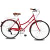 Tracer Osaka Hybrid Bikes for Women,Steel Frame, 7 Speed, 700c Wheels,Brown Seat Brown Grips,City Bike,Comfort Bike,Commuter Bike,Womens Bike,Red view 1