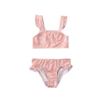 JBIVWW Baby Girl Shell Printed Ruffled Bikini Sets Swimsuit Swimwear Infant Toddler Kids Summer Beach Two Pieces Bathing Suit (Color : Pink, Size : 2T)
