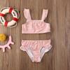 JBIVWW Baby Girl Shell Printed Ruffled Bikini Sets Swimsuit Swimwear Infant Toddler Kids Summer Beach Two Pieces Bathing Suit (Color : Pink, Size : 2T) view 2
