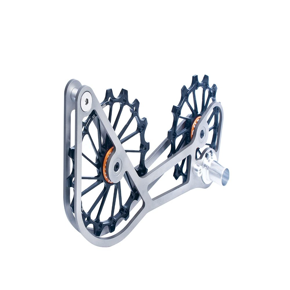SwishTi Titanium Road Cyclocross Gravel Bicycle Bike Rear Derailleur Oversized Pulley Wheel System Cage OSPW for Shimano Ultegra Dura Ace 6700 6800 7800 7900 7970 9000 9070 10 11 Speed use (Black)