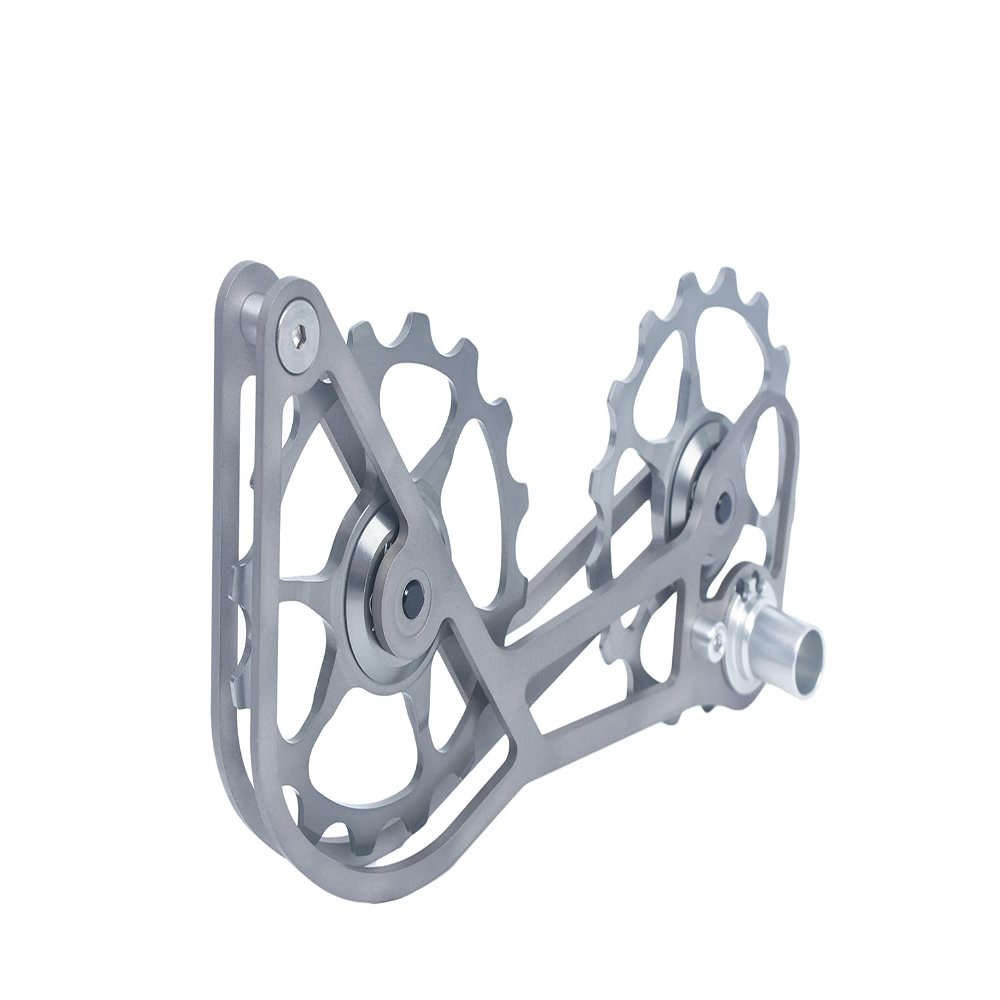 SwishTi Titanium Road Cyclocross Gravel Bicycle Bike Rear Derailleur Oversized Pulley Wheel System Cage OSPW for Shimano Ultegra Dura Ace 6700 6800 7800 7900 7970 9000 9070 10 11 Speed use (Gray)
