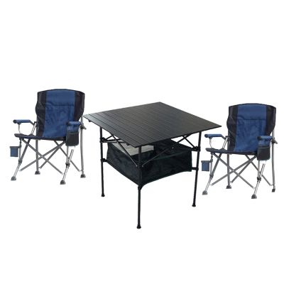 Camping Table Chairs Outdoor Aluminum Alloy Folding Table and Chair Set, Used for Self-Driving Trip Barbecue Beach Camping Picnic Table, Easy to Carry (Color : 2 in 1, Size : Style2)