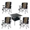 Camping Table Chairs Aluminum Alloy Folding Table and Chair Set, Courtyard Table with Cup Holder and Tote Bag, Load 100kg (Color : 4 in 1) view 1