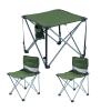 Camping Table Chairs Oxford Cloth Folding Table and Chair Set, Picnic Table with Cup Holder and Handbag, Multifunctional Portable Table 48x48x40cm view 1