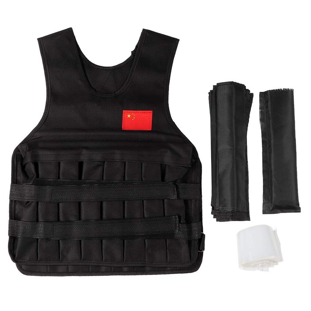20KG Loading Weighted Vest, Adjustable Weight Vest Strength Training Weight Vests Weight Training Vest for Men Women(Black)