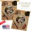 Hooked On Fishing Burlap House Flags 2 pcs Pack Sports Outdoor Camping Fish Dock Lure Entertainment Activity Physical Small Decorative Gift Yard Banner Double-Sided Made In USA 28 X 40 view 3