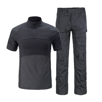Airsoft Hunting Shooting Sports Battle Uniform BDU Tactical Combat Camouflage Clothing - Black - S