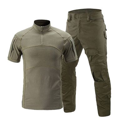 Airsoft Hunting Shooting Sports Battle Uniform BDU Tactical Combat Camouflage Clothing - Green - XXL