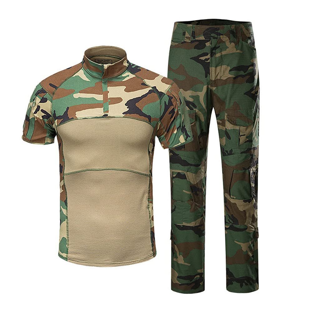 Airsoft Hunting Shooting Sports Battle Uniform BDU Tactical Combat Camouflage Clothing - WL- M