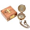 Engraved Antique Nautical Directional Magnetic Compass with Scripture Baptism Gifts, Graduation Highschool Gift for him with Wooden Case Go Confidently Compass in Cross Wooden Box view 3