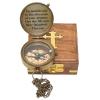 Engraved Antique Nautical Directional Magnetic Compass with Scripture Baptism Gifts, Graduation Highschool Gift for him with Wooden Case Go Confidently Compass in Cross Wooden Box view 4