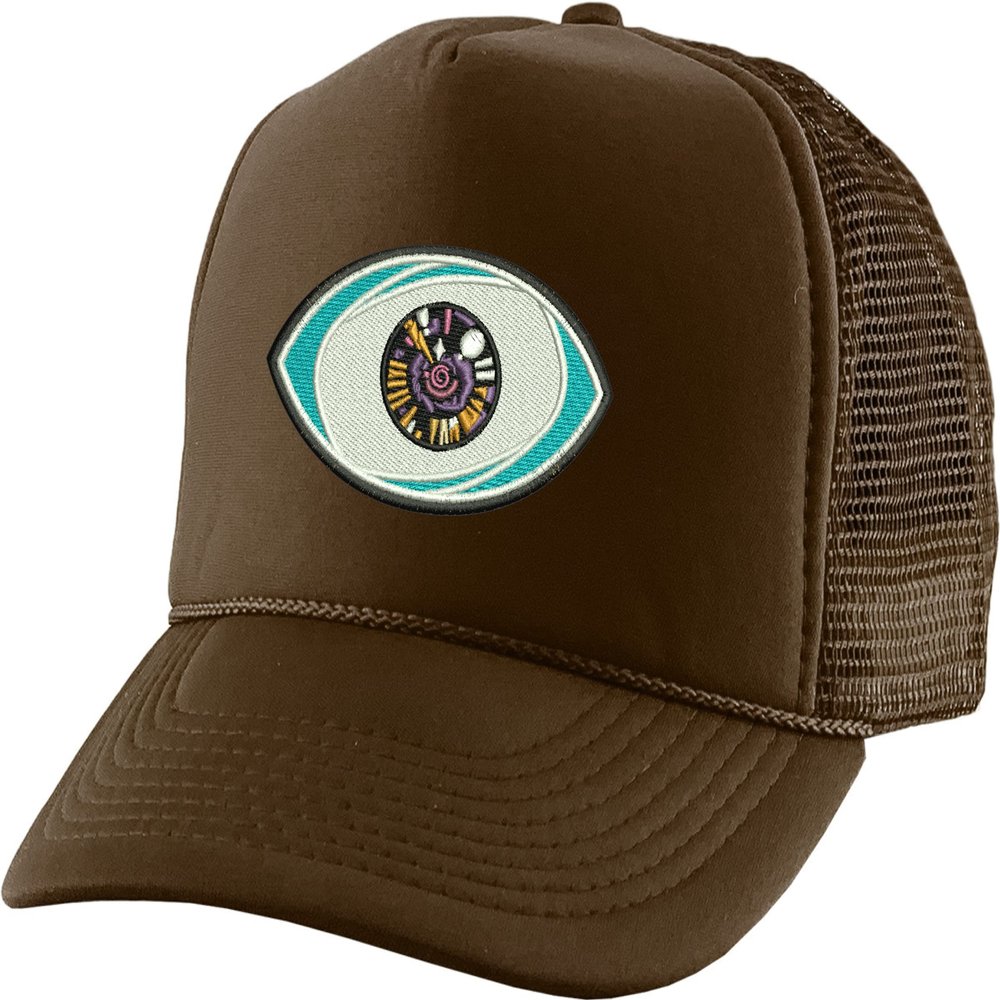 ALLNTRENDS Adult Trucker Hat Hip Hop Eye Embroidered Cotton Baseball Cap Adjustable Summer Truckers Mesh Back (Brown)