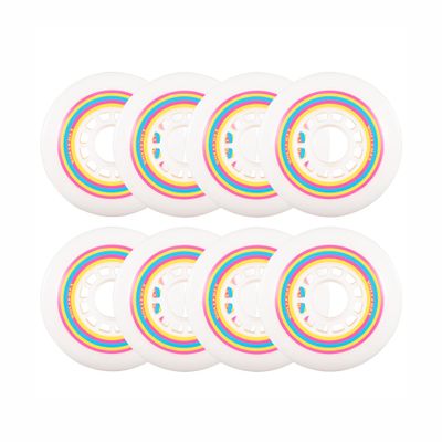 Rollerex Lollipop Boardwalk Inline Skate Wheels (8-Pack) 85A Polyurethane Indoor Outdoor Roller Blade Wheels Smooth Ride with Optional Bearings, Spacers & Washers (76mm)
