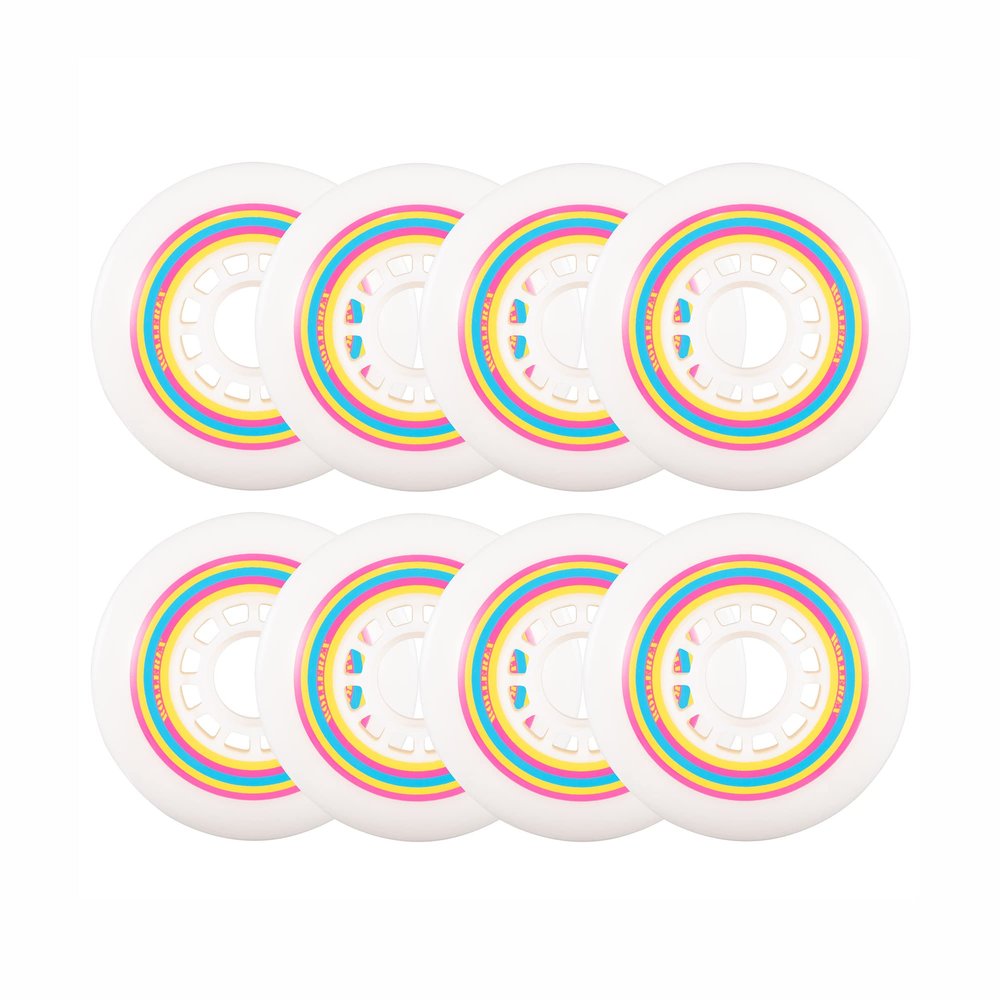 Rollerex Lollipop Boardwalk Inline Skate Wheels (8-Pack) 85A Polyurethane Indoor Outdoor Roller Blade Wheels Smooth Ride with Optional Bearings, Spacers & Washers (76mm)