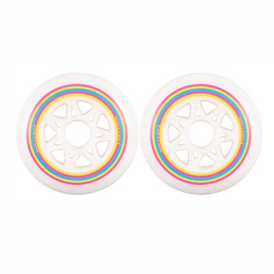 Rollerex Lollipop Boardwalk Inline Skate Wheels  2-Pack 85A Polyurethane Indoor Outdoor Roller Blade Wheels  Smooth Ride with Optional Bearings, Spacers & Washers (90mm)