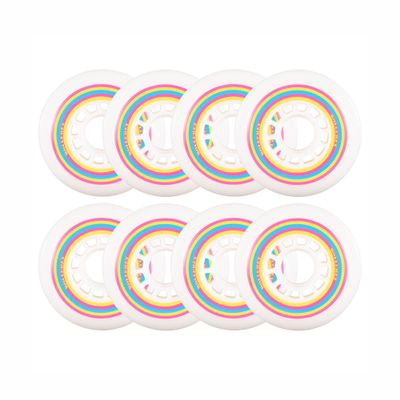 Rollerex Lollipop Boardwalk Inline Skate Wheels (8-Pack) 85A Polyurethane Indoor Outdoor Roller Blade Wheels Smooth Ride with Optional Bearings, Spacers & Washers (72mm)