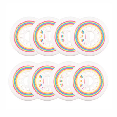 Rollerex Lollipop Boardwalk Inline Skate Wheels (8-Pack)  85A Polyurethane Indoor Outdoor Roller Blade Wheels  Smooth Ride with Optional Bearings, Spacers & Washers (80mm)
