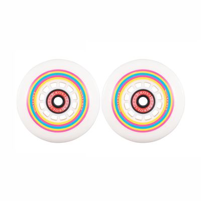 Rollerex Lollipop Boardwalk Inline Skate Wheels  2-Pack 85A Polyurethane Indoor Outdoor Roller Blade Wheels  Smooth Ride with Optional Bearings, Spacers & Washers (76mm)