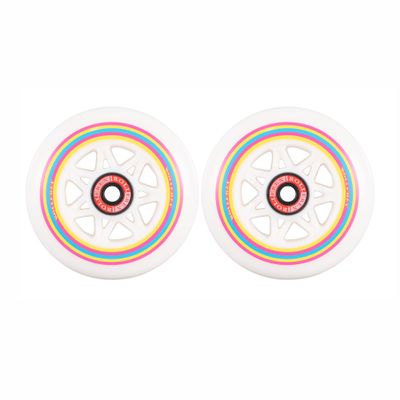 Rollerex Lollipop Boardwalk Inline Skate Wheels  2-Pack 85A Polyurethane Indoor Outdoor Roller Blade Wheels  Smooth Ride with Optional Bearings, Spacers & Washers (90mm)