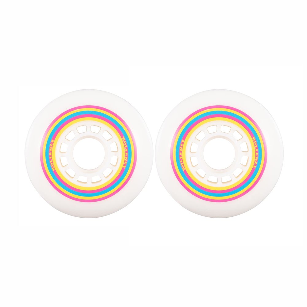 Rollerex Lollipop Boardwalk Inline Skate Wheels 2-Pack 85A Polyurethane Indoor Outdoor Roller Blade Wheels Smooth Ride with Optional Bearings, Spacers & Washers (76mm)