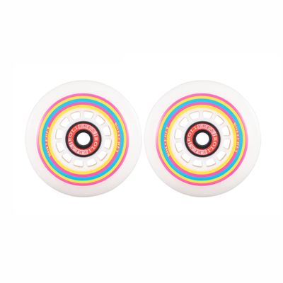 Rollerex Lollipop Boardwalk Inline Skate Wheels  2-Pack 85A Polyurethane Indoor Outdoor Roller Blade Wheels  Smooth Ride with Optional Bearings, Spacers & Washers (72mm)