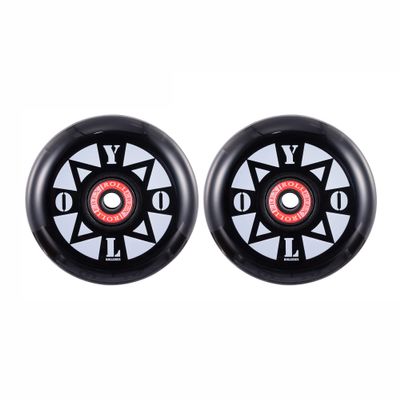 Rollerex YOLO Inline Skate Wheels 2-Pack (Optional Bearings, Spacers and Washers) - Durable Replacement Roller Blade Wheels for Indoor & Outdoor Skating