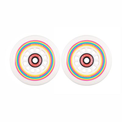 Rollerex Lollipop Boardwalk Inline Skate Wheels  2-Pack 85A Polyurethane Indoor Outdoor Roller Blade Wheels  Smooth Ride with Optional Bearings, Spacers & Washers (80mm)