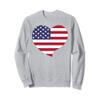 American Flag Heart 4th of July Patriotic USA Flag Heart Sweatshirt view 1