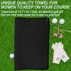 FINGER TEN Golf Towel Microfiber Waffle Towels for Golf Bags for Men Women with Clip and Brush 15.7X15.7 Set in Black (Black-3 Pcs+Brush, 15.7L x 15.7W) view 3