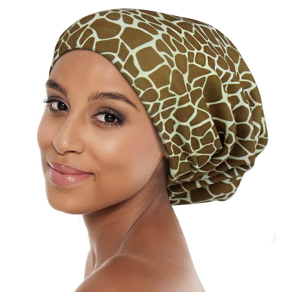 Adjustable Satin Lined Cap Frizzy Hair Beanie