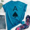 Ace of Spades T-Shirt, Unisex Women's Men's Shirt, Cute Ace T-Shirt, Cards Shirt, Poker Shirt, Heather Blue, Small view 2