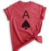 Ace of Spades T-Shirt, Unisex Women's Men's Shirt, Cute Ace T-Shirt, Cards Shirt, Poker Shirt, Heather Red, Large view 1