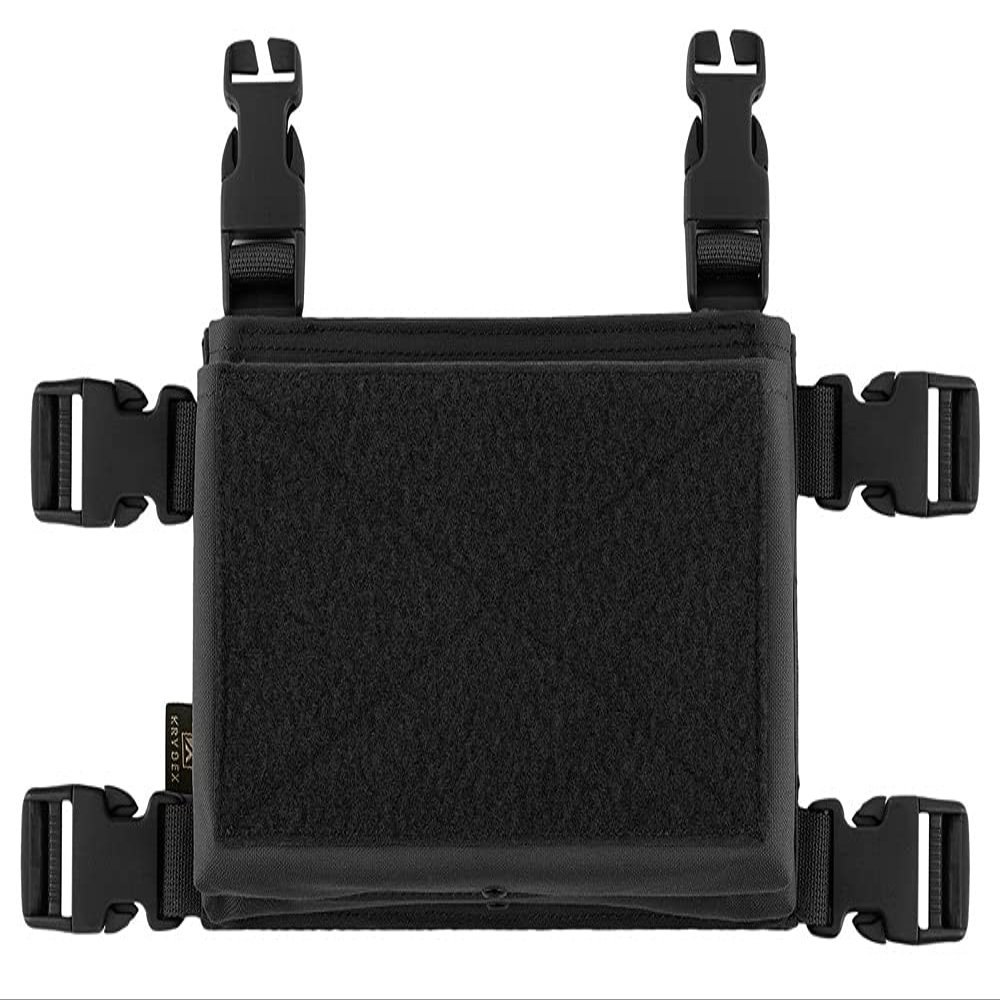 KRYDEX MK3 Placard with Hook Backing for Tactical Vest Chest Rig (Black)
