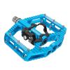 MZYRH MTB Mountain Bike Pedals 3 Bearing Flat Platform Compatible with Dual Function Sealed Clipless Aluminum 9/16" Pedals with Cleats for Road (Blue 3 Bearings) view 1
